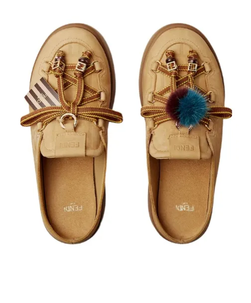 Fendi Lace Detailed Slip-On Clogs