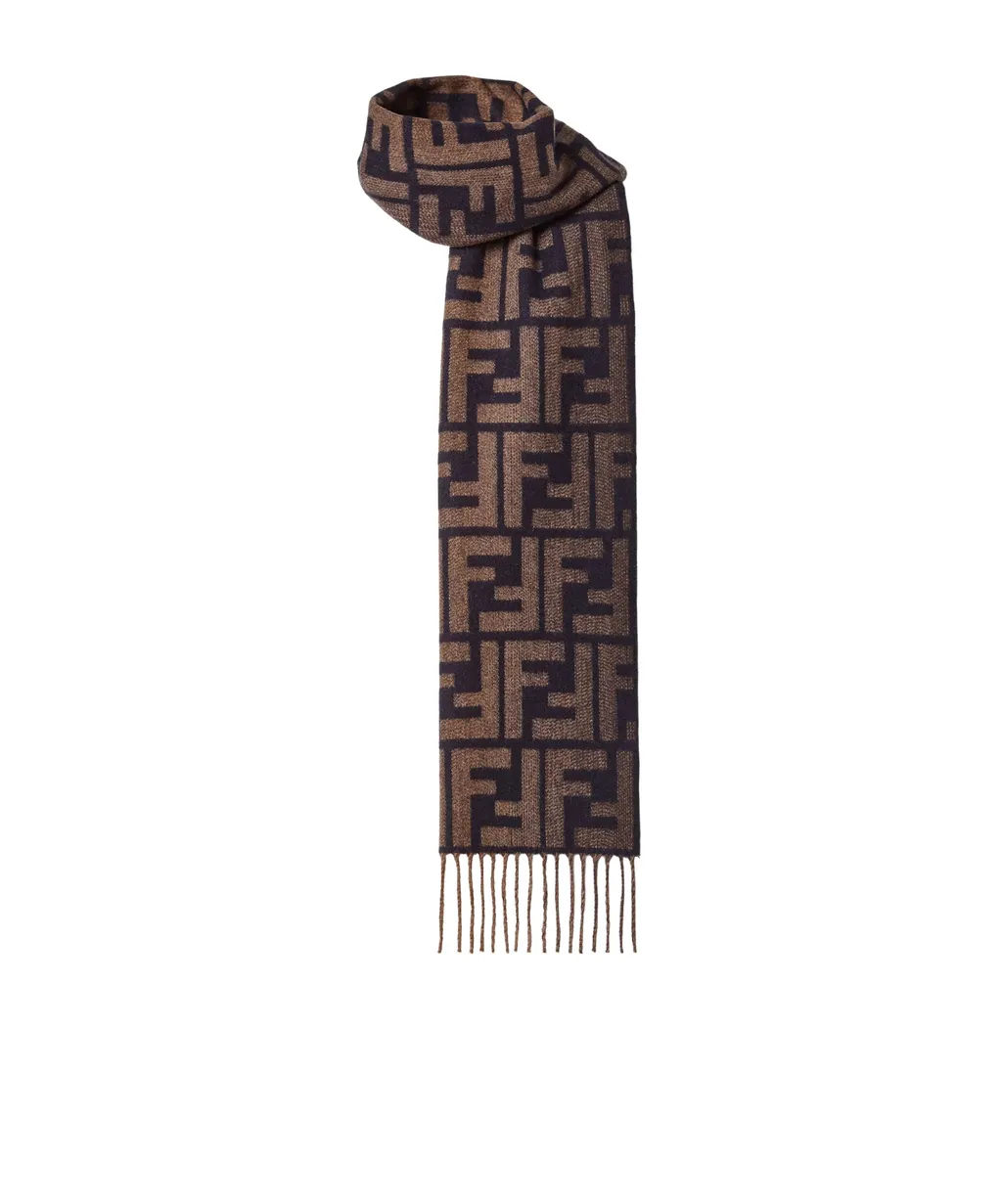 Fendi Ff Jacquard Fringe Detailed Scarf