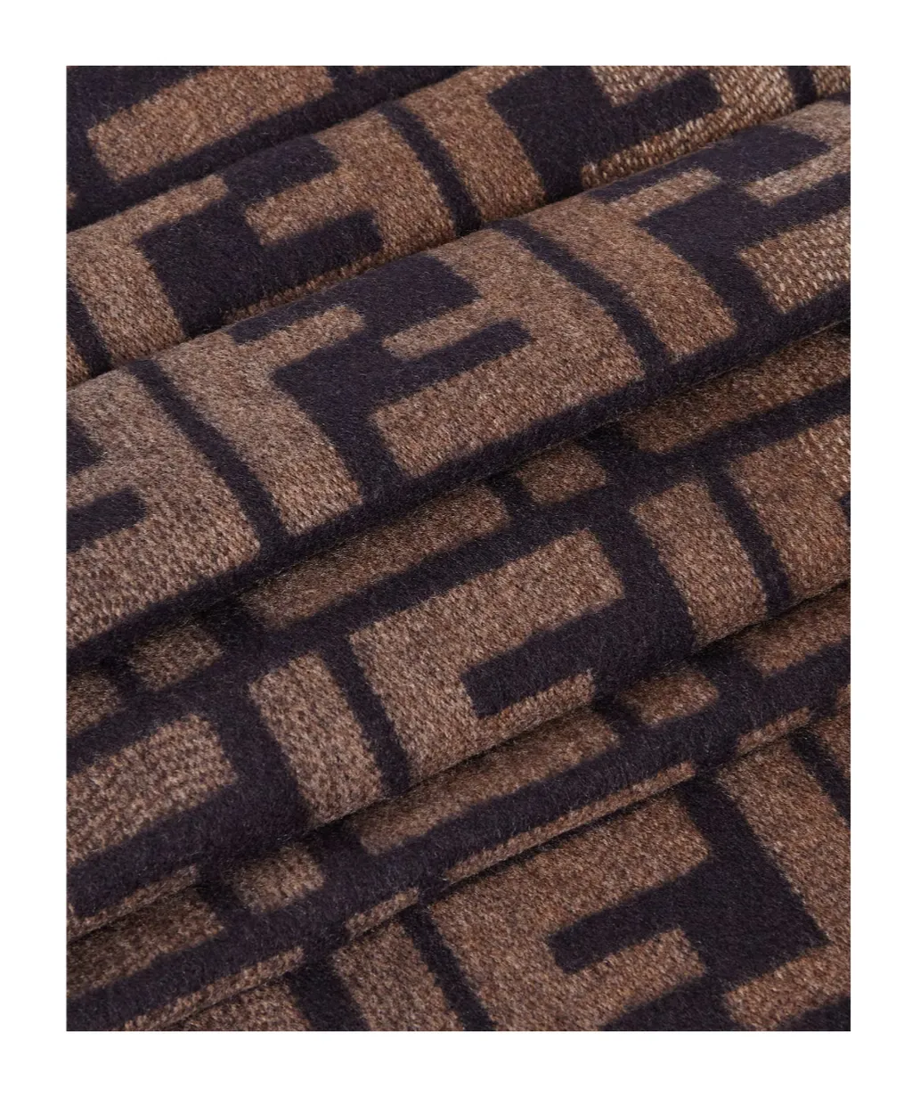 Fendi Ff Jacquard Fringe Detailed Scarf