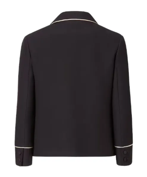 Fendi Long Sleeved Contrasted-Trim Jacket