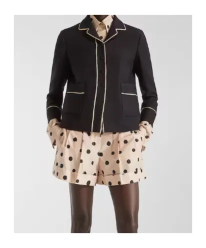 Fendi Long Sleeved Contrasted-Trim Jacket