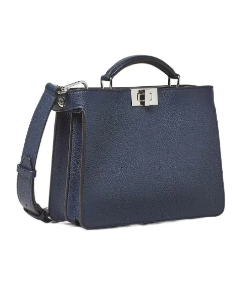 Peekaboo Iseeu Small Dark Blue Leather Bag