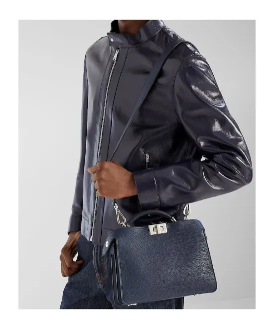 Peekaboo Iseeu Small Dark Blue Leather Bag