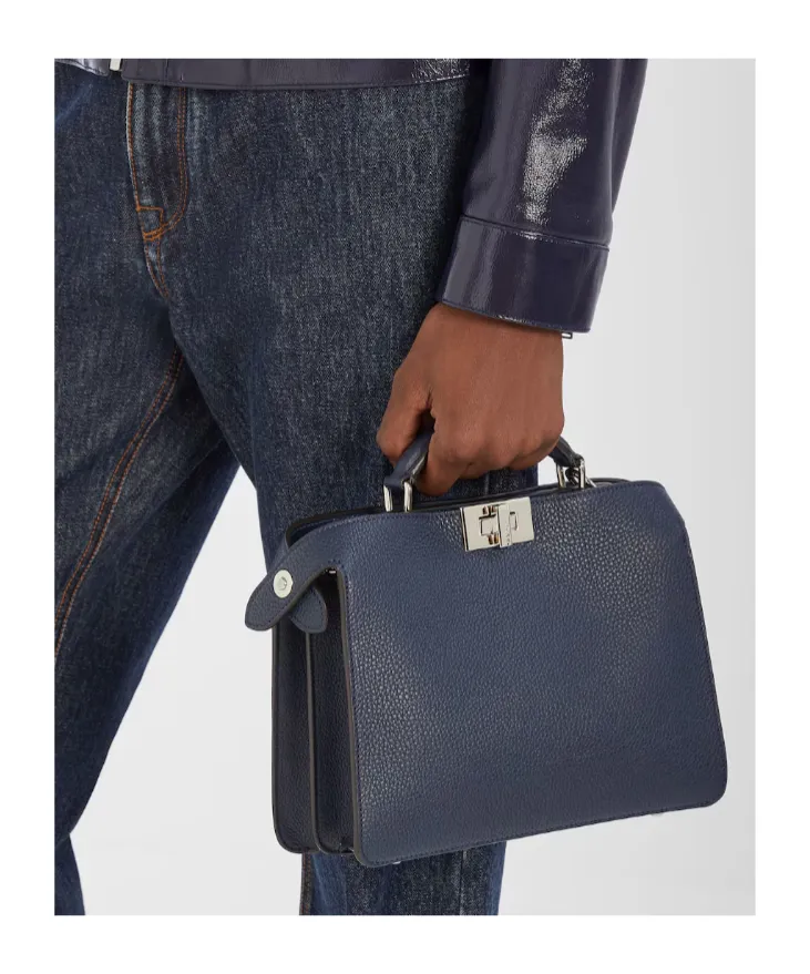 Peekaboo Iseeu Small Dark Blue Leather Bag