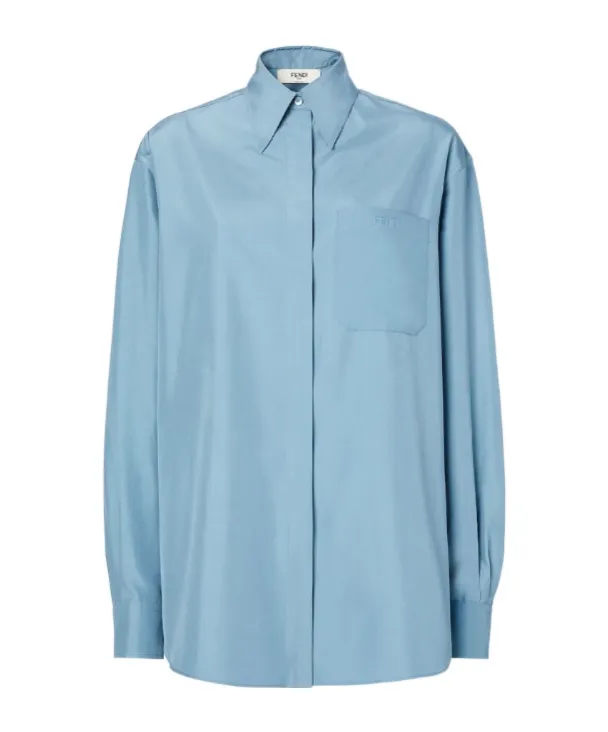 Fendi Long-Sleeved Oversized Poplin Shirt