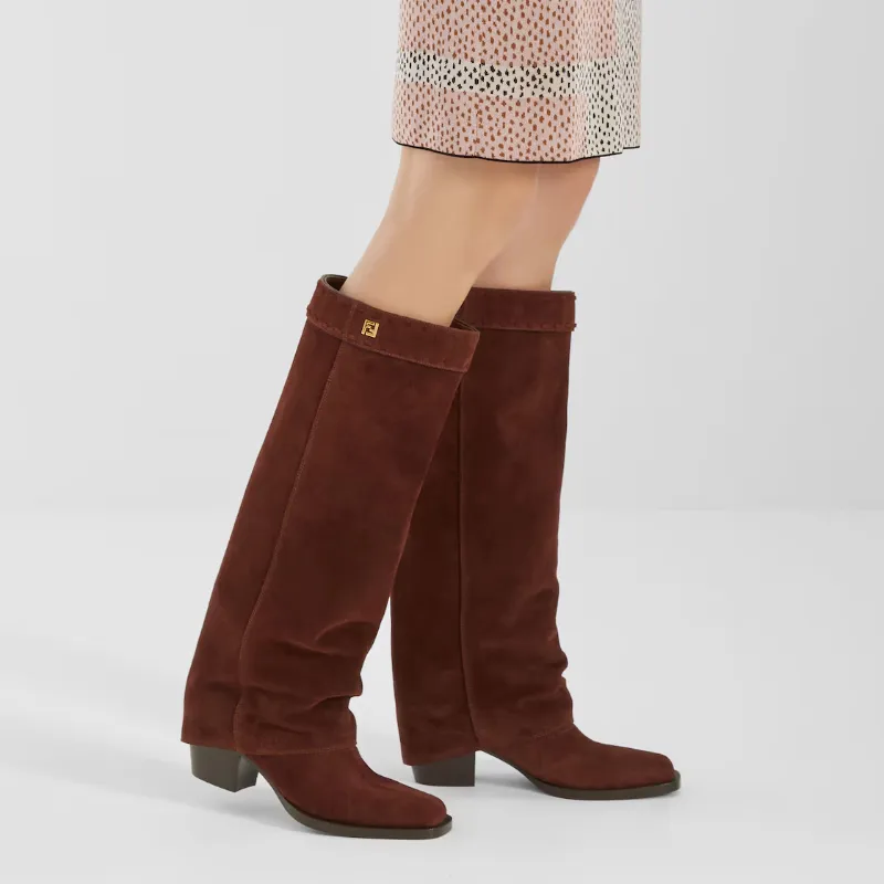 Fendi Minerva Square-Toe Boots
