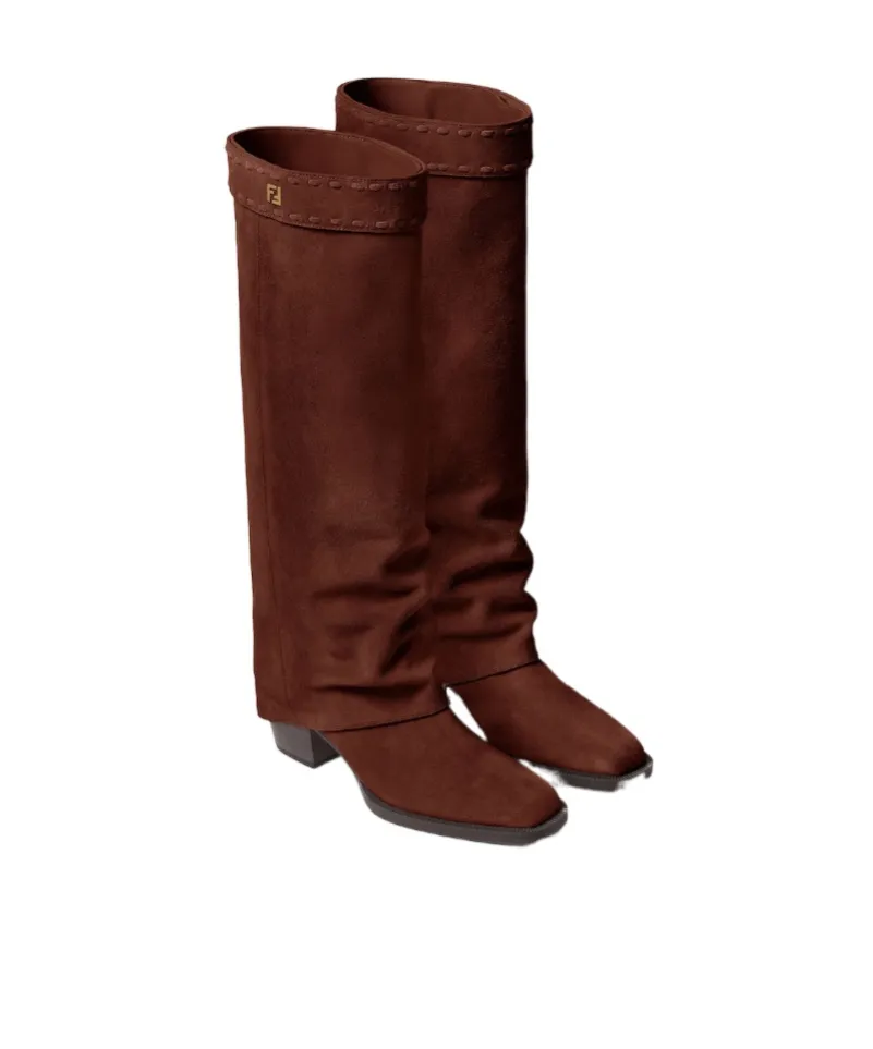 Fendi Minerva Square-Toe Boots