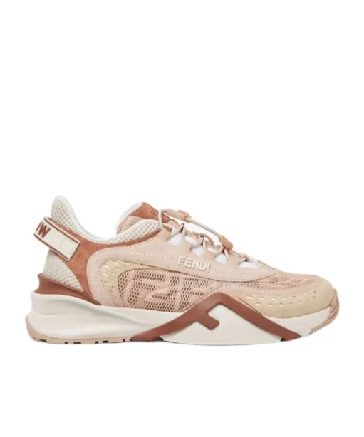 Fendi Flow Pink Mesh And Suede Low-Tops