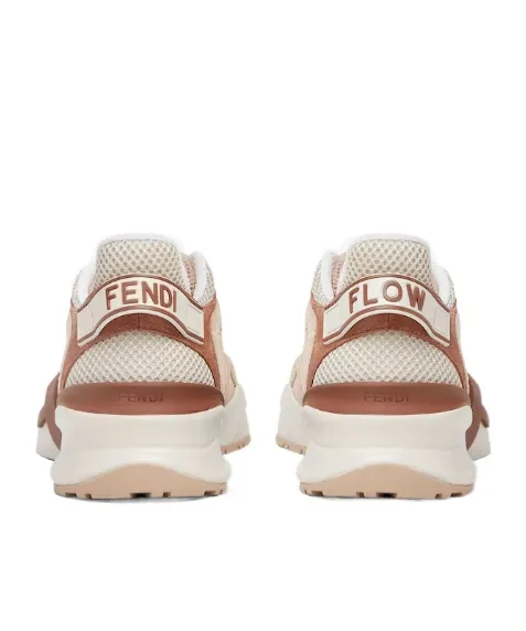 Fendi Flow Pink Mesh And Suede Low-Tops
