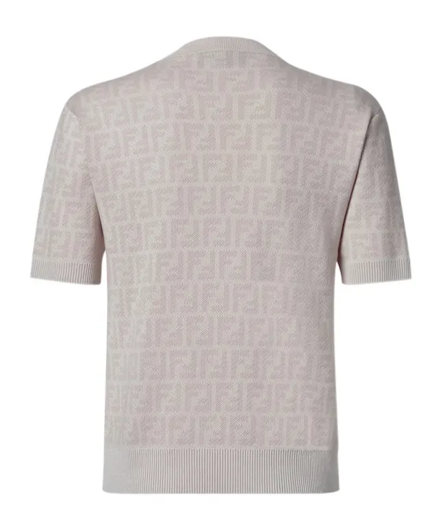 Fendi Ff Jacquard Short Sleeved Crewneck Jumper