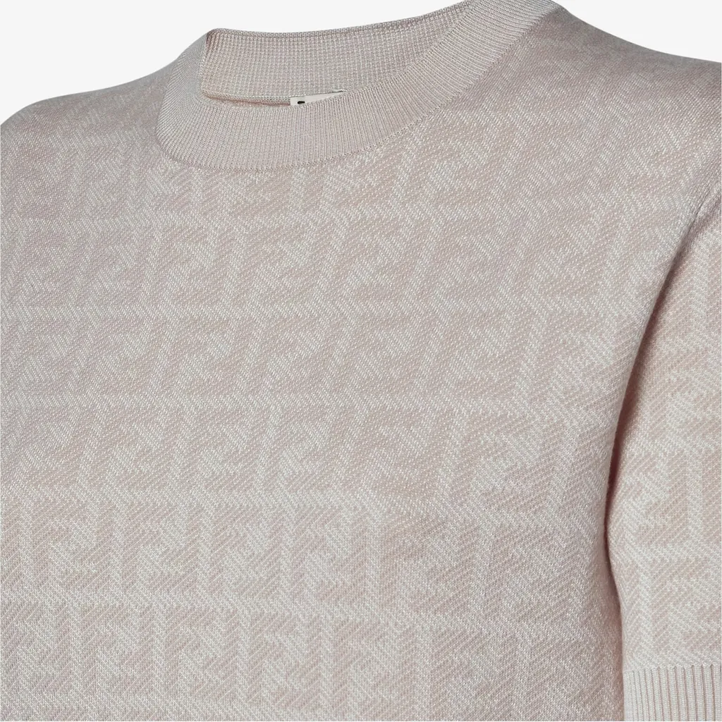 Fendi Ff Jacquard Short Sleeved Crewneck Jumper