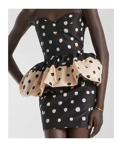 Fendi Printed Bustier Taffeta Dress