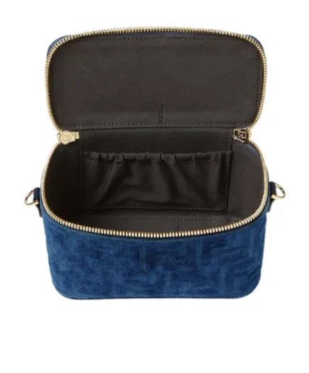Fendi Vanity Blue Ff Denim Flocked Mini-Bag