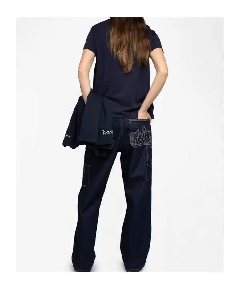 Blue Zadig & Voltaire Walk Heart Embellished T-Shirt