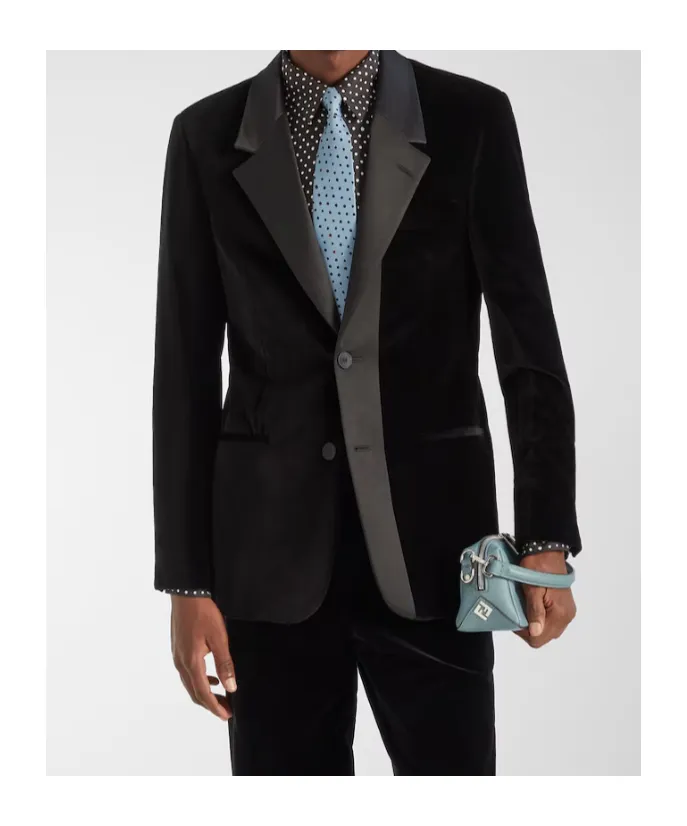 Fendi Single Breasted Velvet Blazer