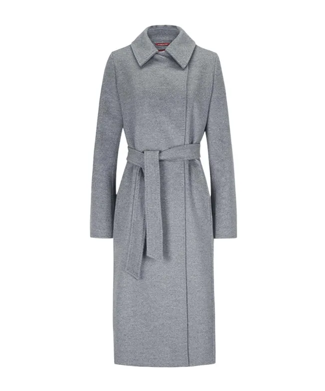 Max Mara Studio Bcollag Belted Long-Sleeved Coat