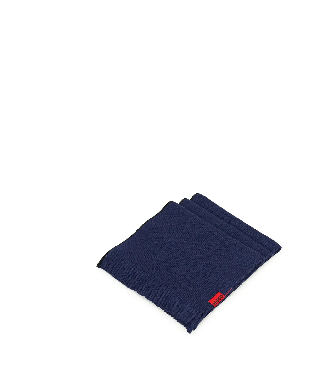 Logo-Detail Fringed Beanie Set