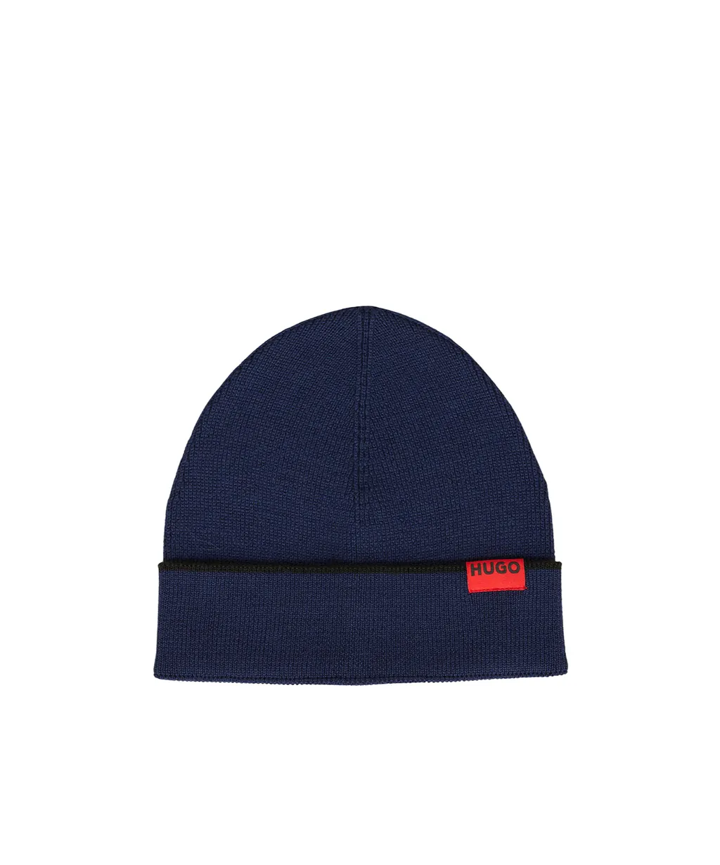 Logo-Detail Fringed Beanie Set