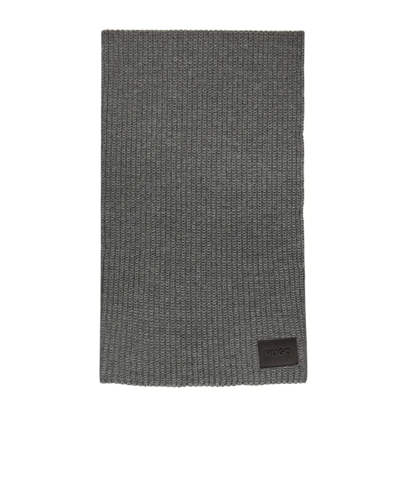 Ribbed Logo-Patch Beanie Hat Set