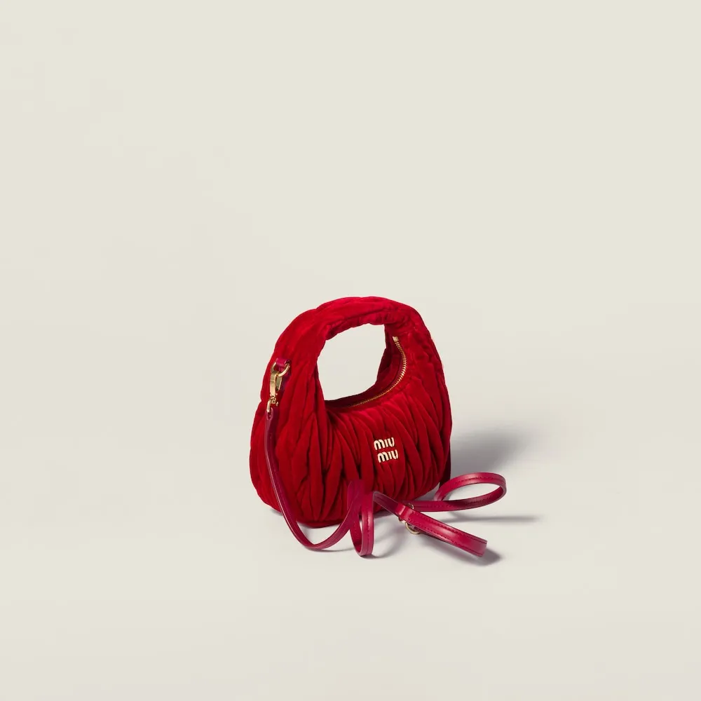 Miu Miu Wander Matelassé Velvet Mini Handbag