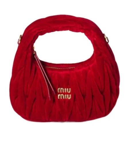 Miu Miu Wander Matelassé Velvet Mini Handbag