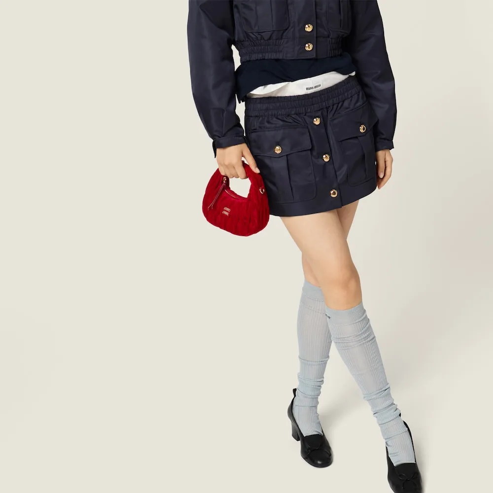 Miu Miu Wander Matelassé Velvet Mini Handbag