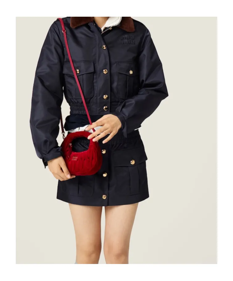 Miu Miu Wander Matelassé Velvet Mini Handbag