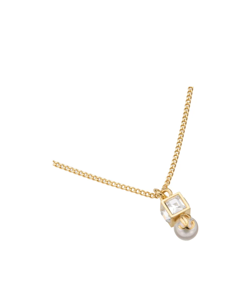 Cube Pearl-Pendant Necklace