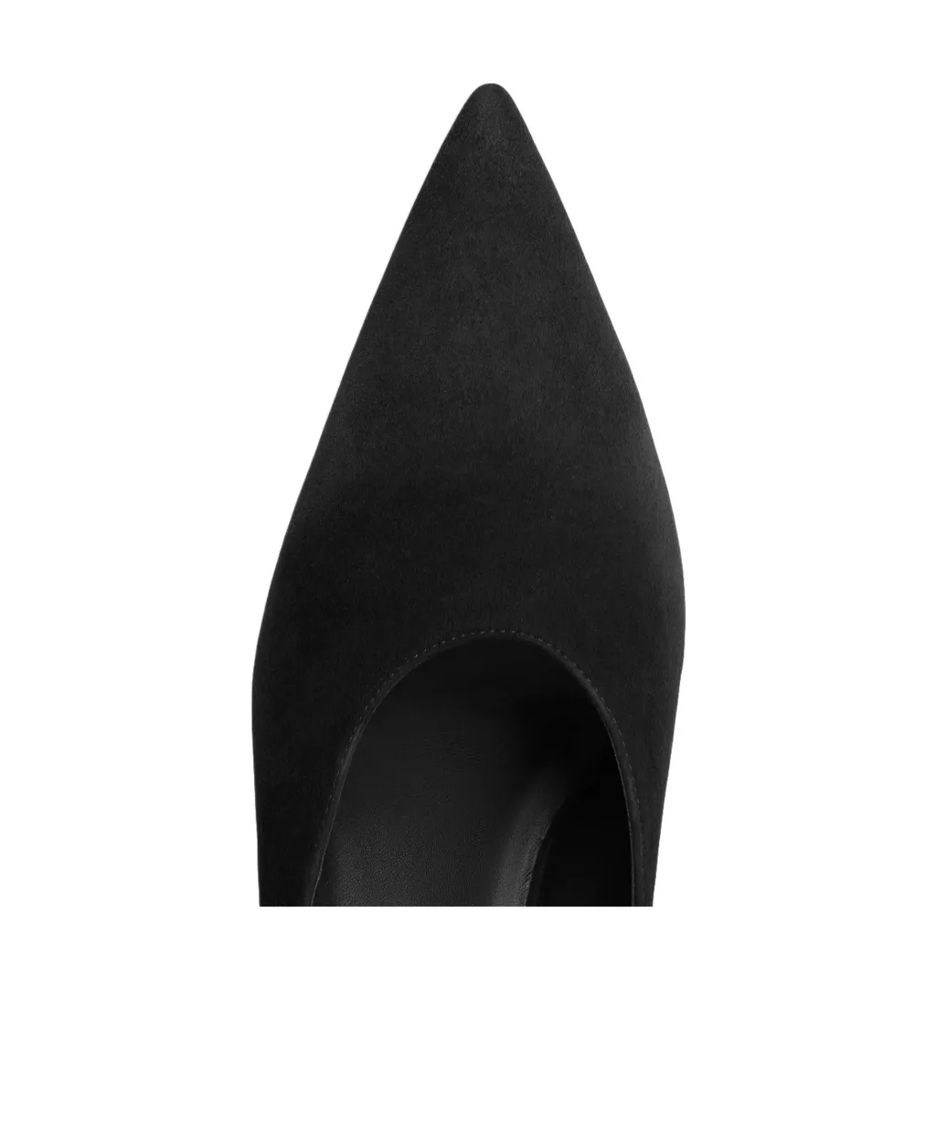 Cube Wedge Mules In Suede Goatskin