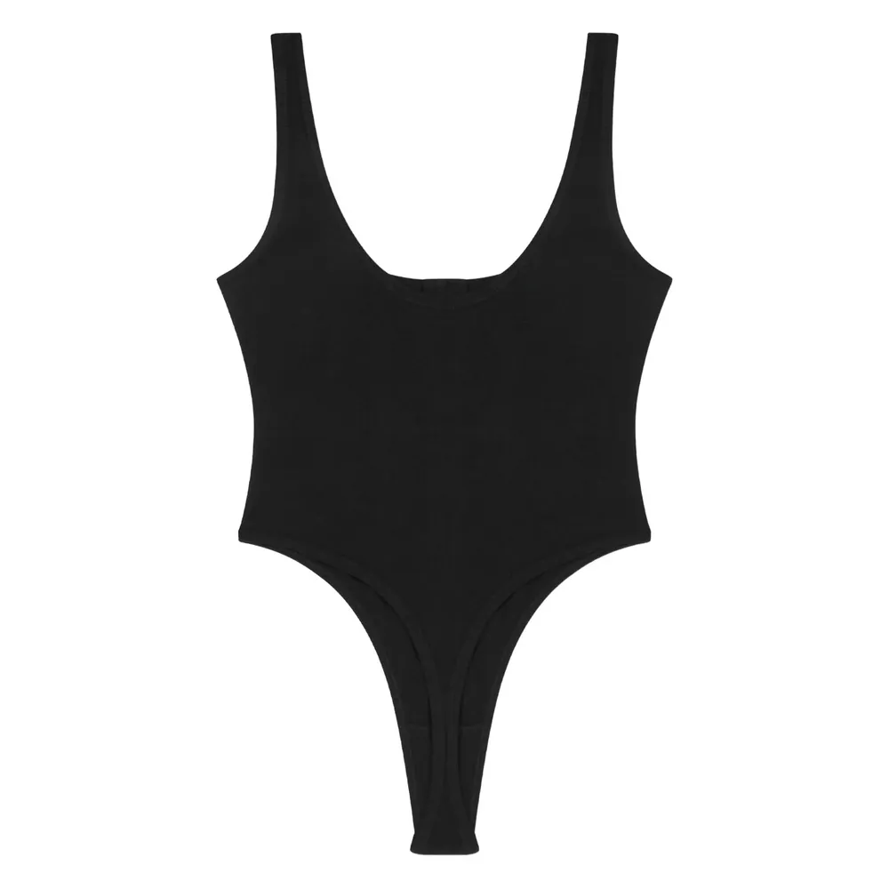 Versace Logo-Embroidered Ribbed Bodysuit