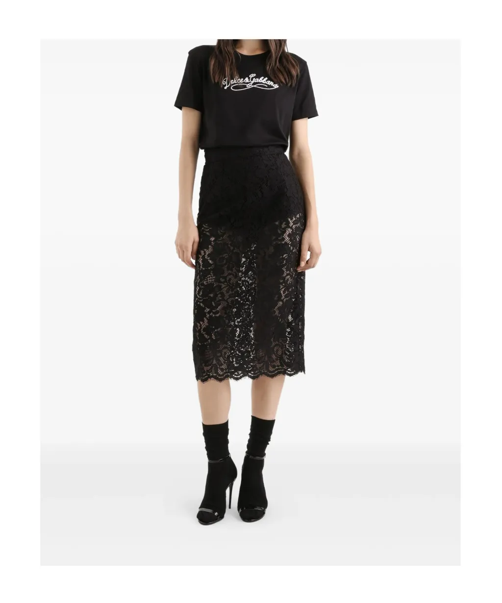 Dolce & Gabbana Logo Embroidered Crewneck T-Shirt