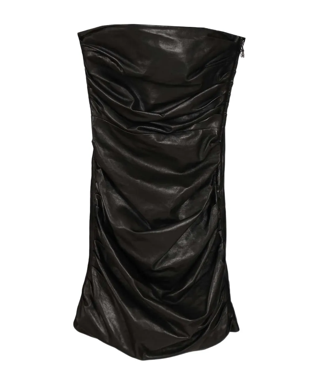 Amiri Sleeveless Ruched Zipped Mini Dress