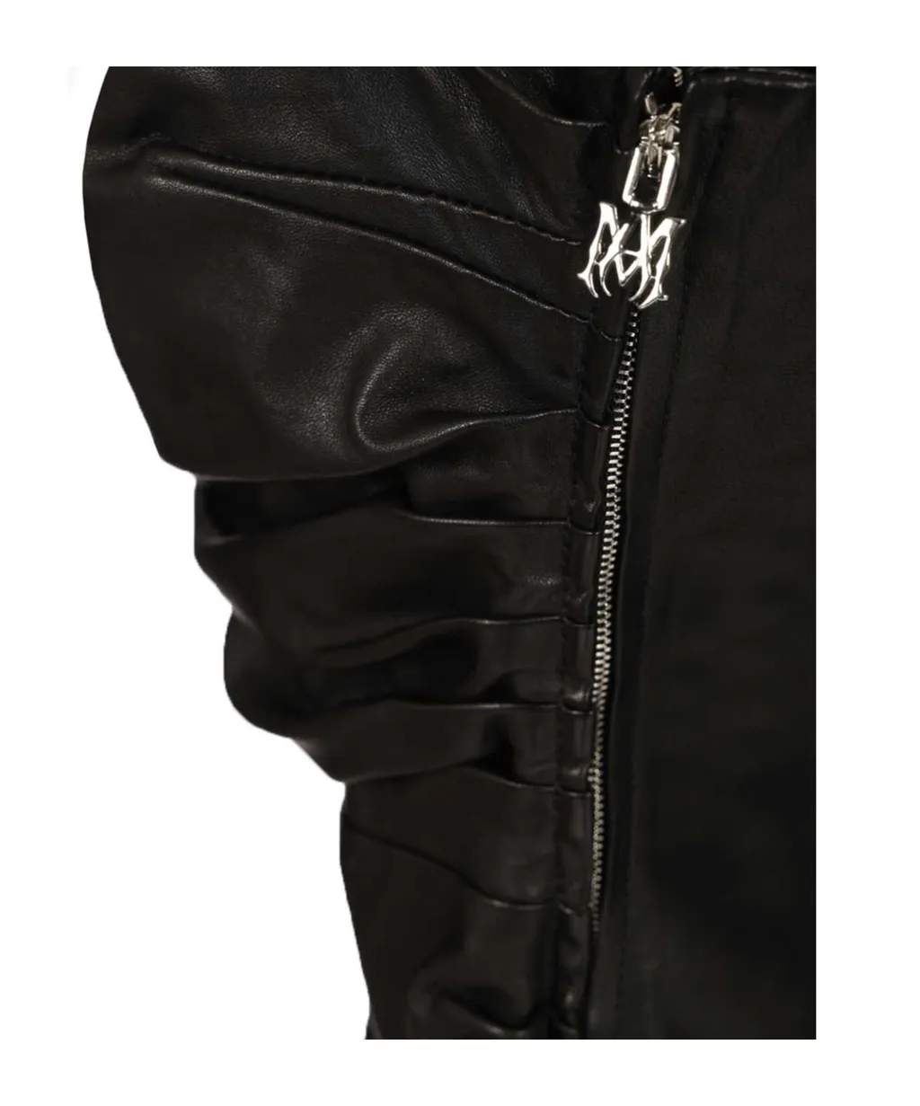Amiri Sleeveless Ruched Zipped Mini Dress