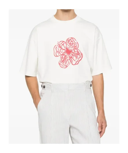 Drle De Monsieur Slogan Hibiscus T-Shirt