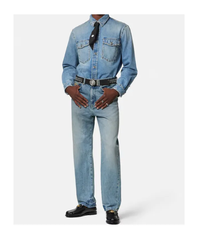 Versace Logo-Patch Pencil Jeans