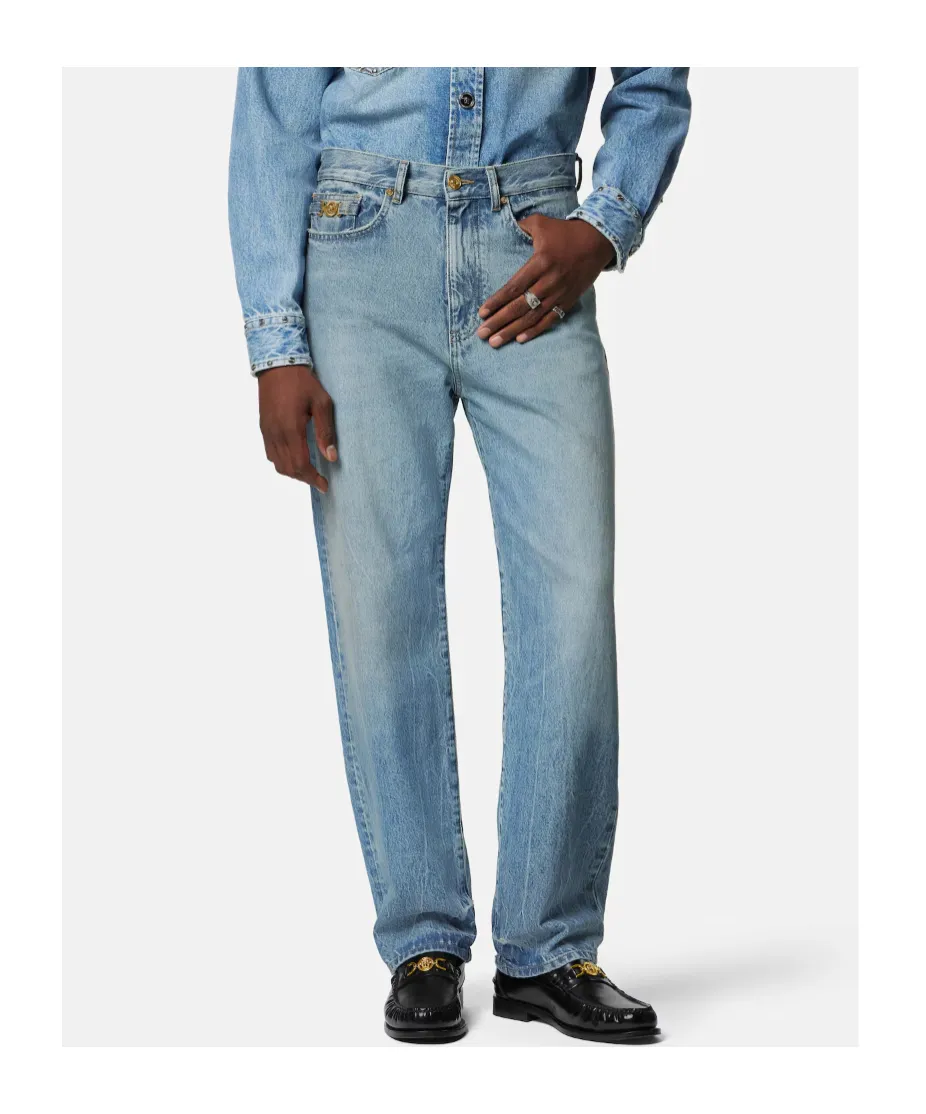 Versace Logo-Patch Pencil Jeans