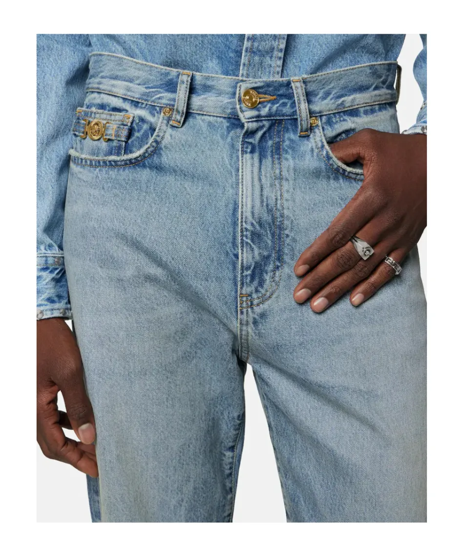 Versace Logo-Patch Pencil Jeans