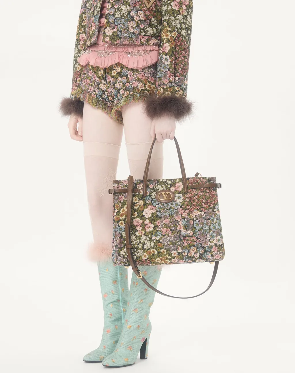 Valentino	Antibes Floral Patterned Medium Tote Bag