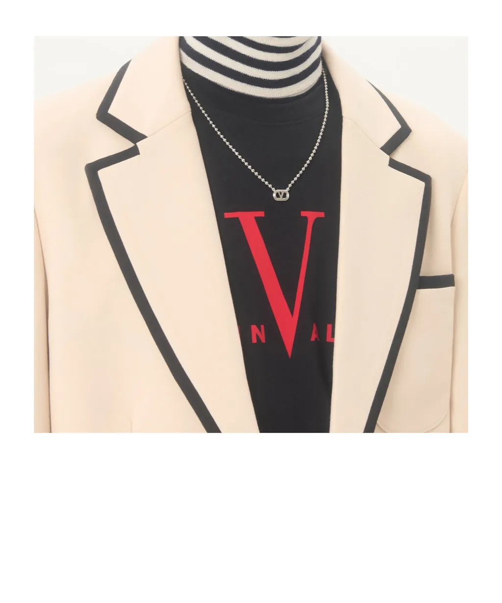 Valentino Ovalette Vlogo Signature Necklace