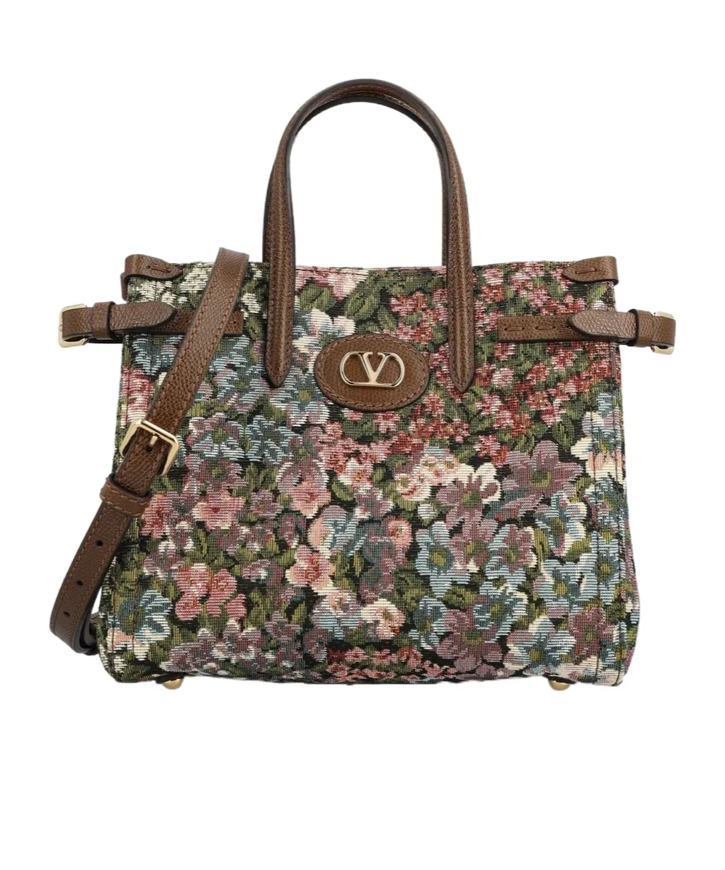 Valentino Antives Floral Jacquard Small Tote Bag