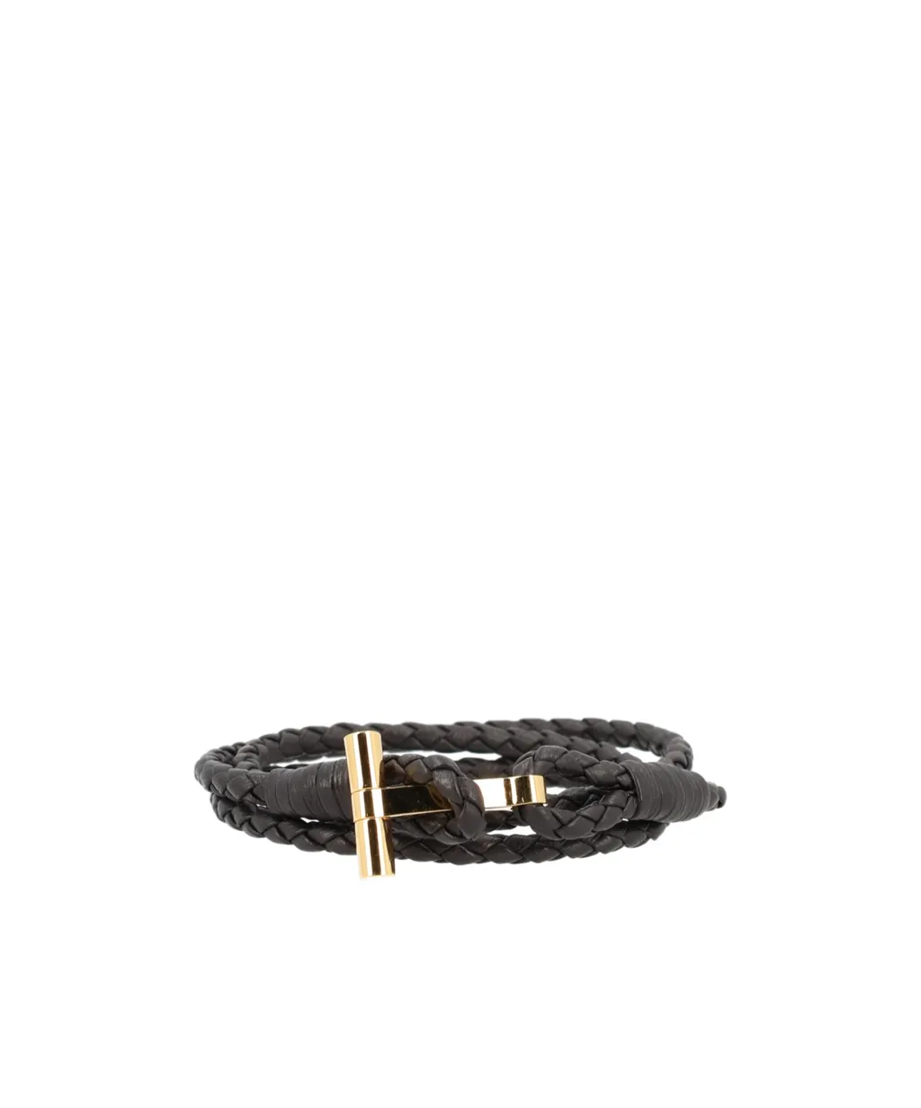 Tom Ford T Plaque Braided Bracelet