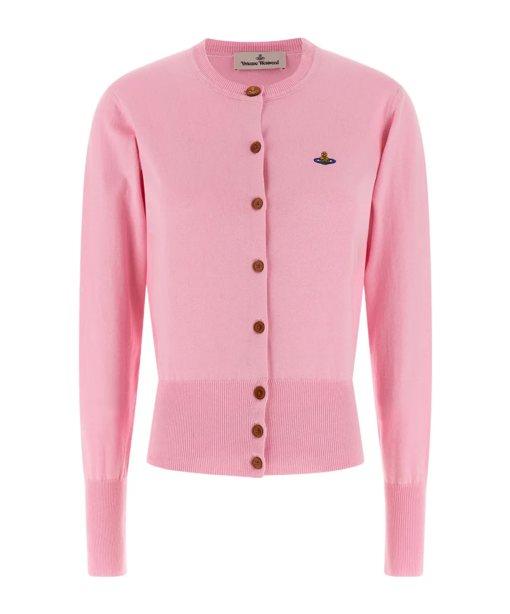 Vivienne Westwood Logo Embroidered Knitted Cardigan