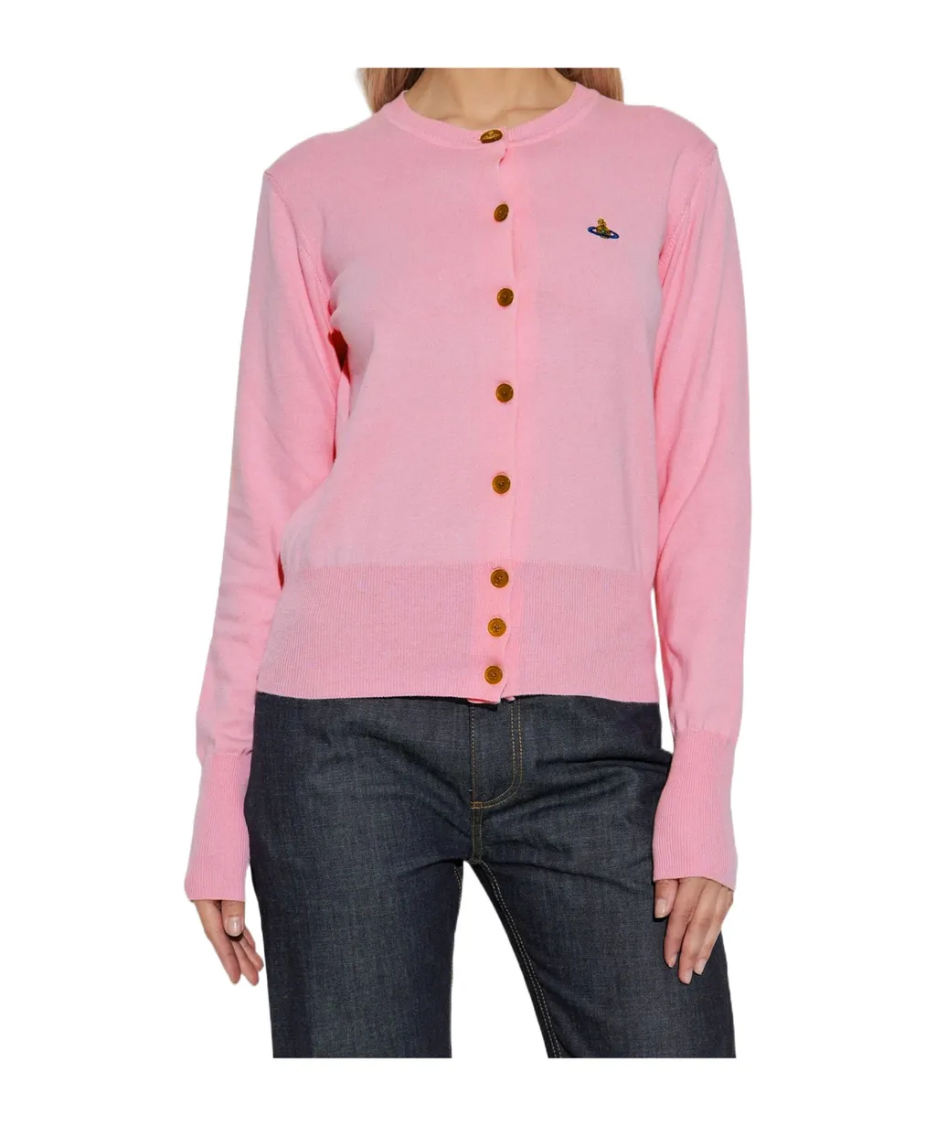 Vivienne Westwood Logo Embroidered Knitted Cardigan