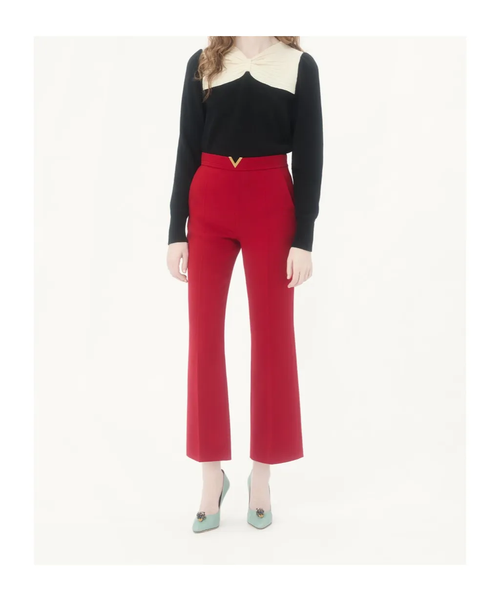 Valentino Logo Plaque Cropped Pants