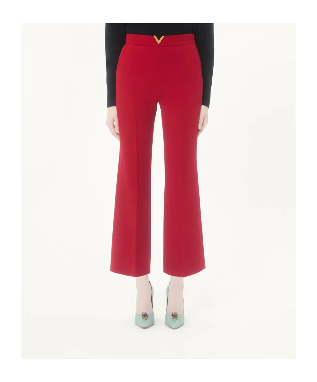 Valentino Logo Plaque Cropped Pants