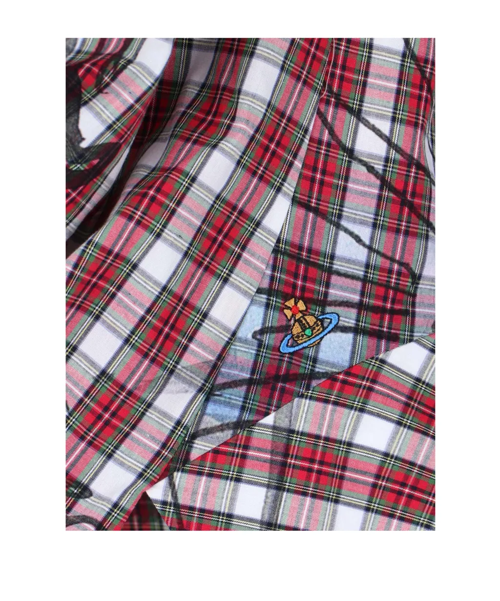 Vivienne Westwood Plaid Draped Sleeveless Top