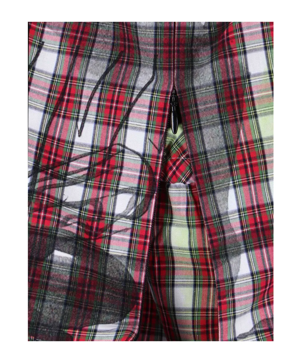 Vivienne Westwood Plaid Draped Sleeveless Top