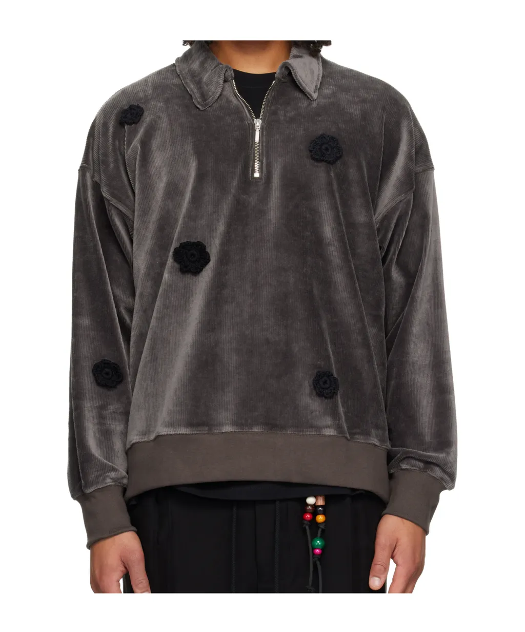 Flower-Appliqué Polo Shirt