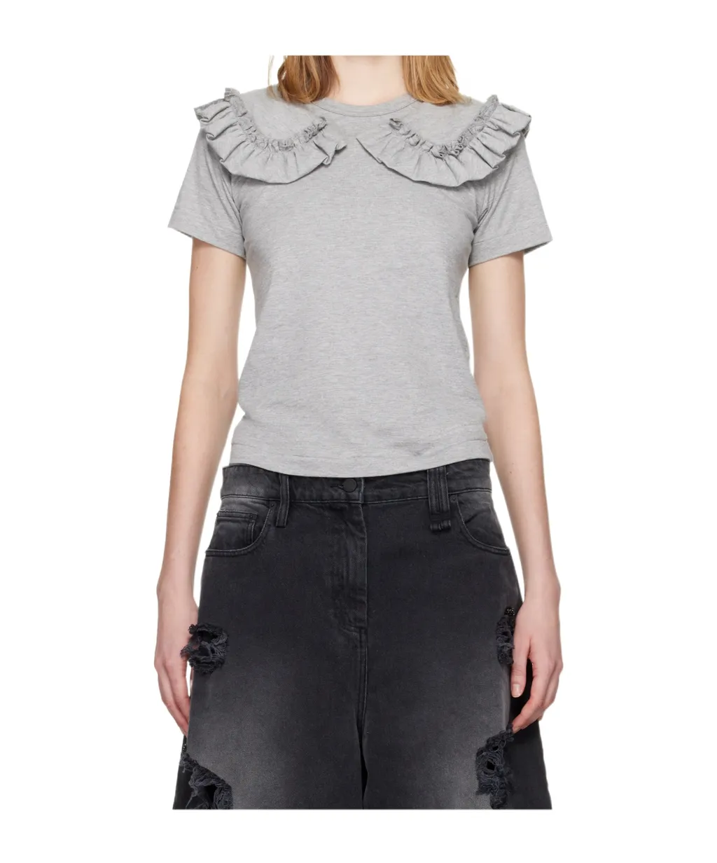 Ruffled Collar T-Shirt