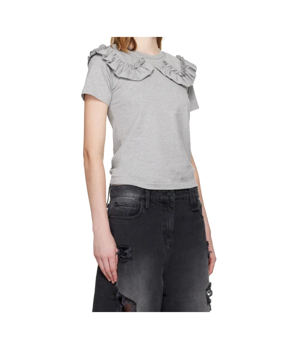 Ruffled Collar T-Shirt